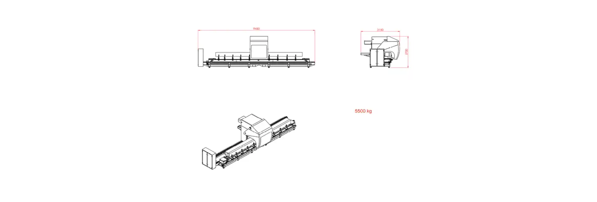 INO XP 9000 5 Axis CNC Profile Machining Center